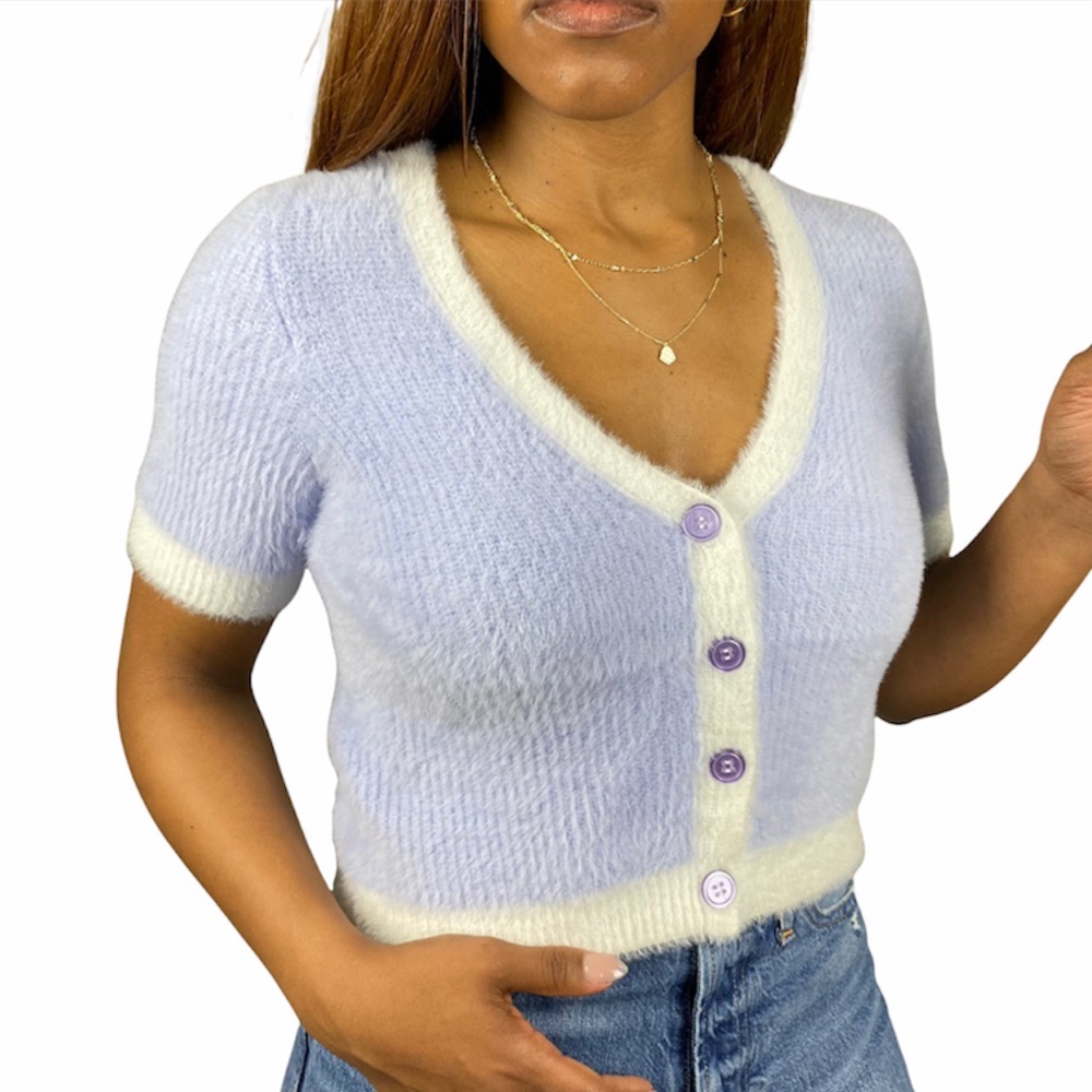 Forever 21 Cropped Fuzzy Sweater Cardigan M